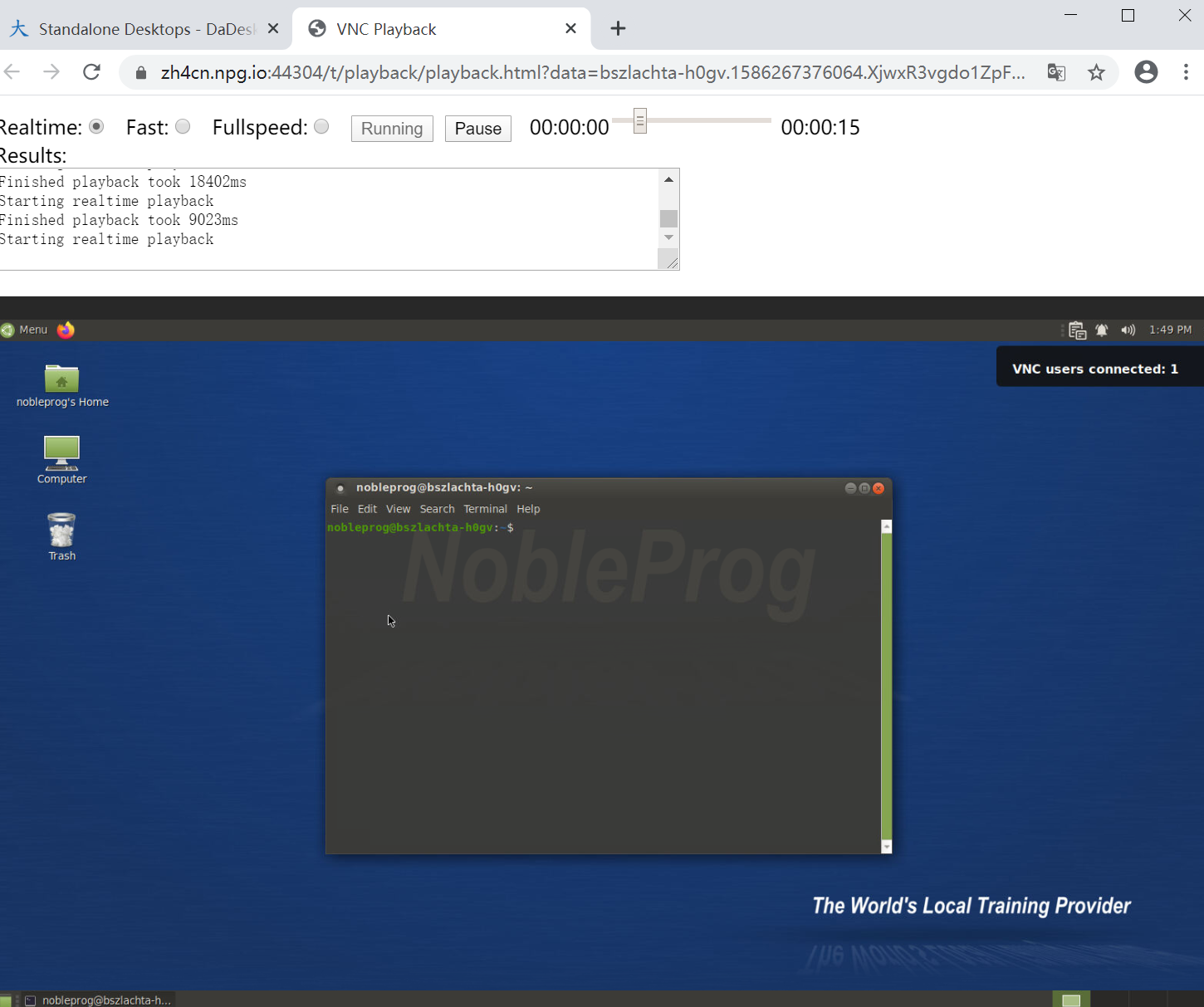 Web playback bar
